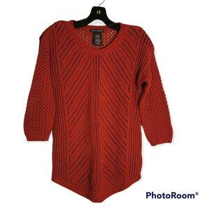 Chelsea and Theodore Orangr Knit Sweater Size Small